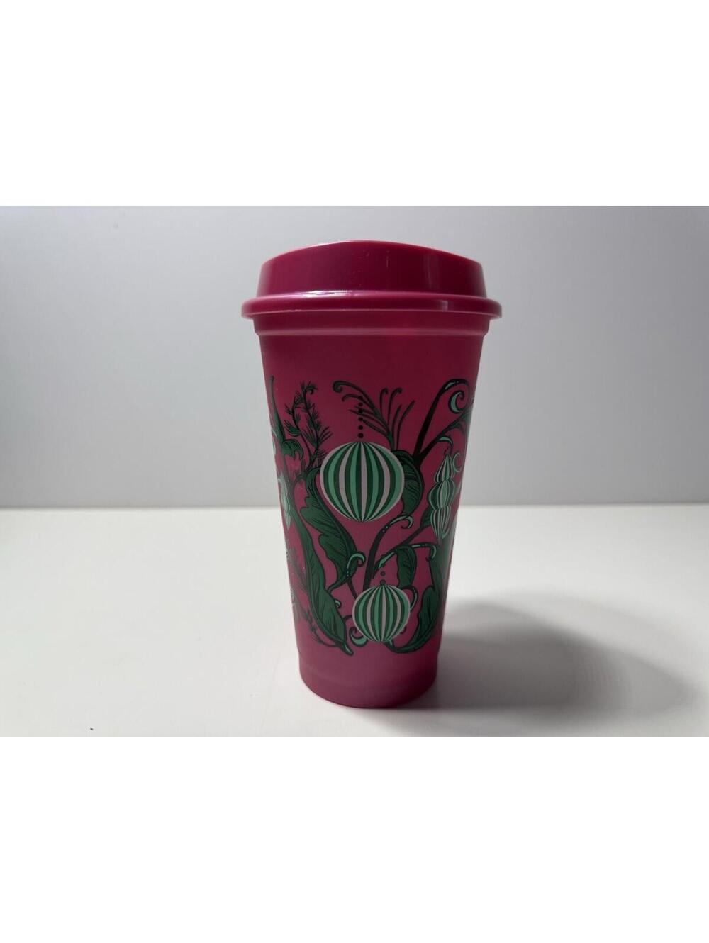 Starbucks 2024 Holiday Reusable Hot Cup Lids - Grande Size 16oz Hot Pink